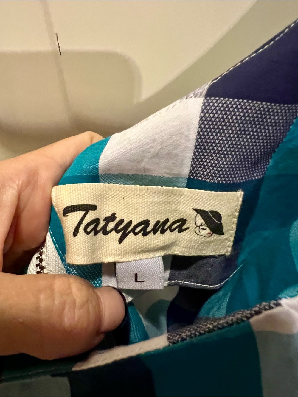Tatyana Teal and Navy Plaid Dress